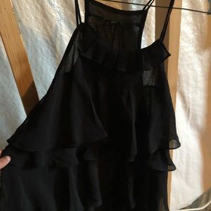 Express black ruffle tank